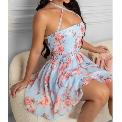 Design Cross Sling Print Dress