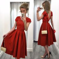 Elegant A-line lace backless short prom dress,homecoming dresses,499 - Thumbnail 2