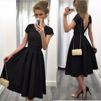 Elegant A-line lace backless short prom dress,homecoming dresses,499 - Thumbnail 3