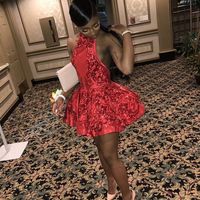 Backless Short Prom Dresses for Black Girls Sequins African Graduation Dress Mini Cocktail Party Dress,506 - Thumbnail 1