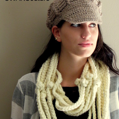 Wool newsboy hat - taupe or choose your color 