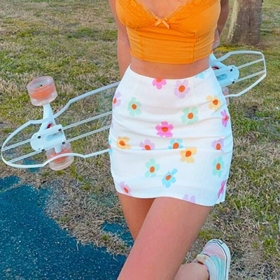 Colorful flowers skirt