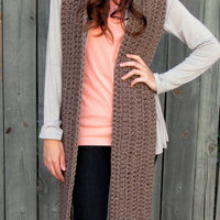 Hooded Scarf Scoodie The Lofty Wool Hooded Scarf Thick Oversized Scarf Mortar Brown or Choose your Color - Thumbnail 2