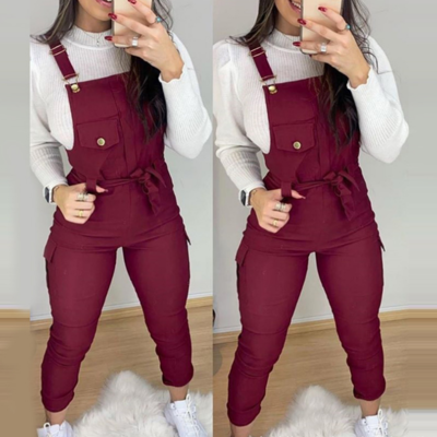 Sling pocket casual sleeveless jumpsuit - Thumbnail 3