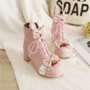 Original cat strawberry bow JK uniform shoes women's boots -3