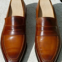 Super Trendy Hand Stitch Brown Moccasin Loafers Party Wear Shoes - Thumbnail 1