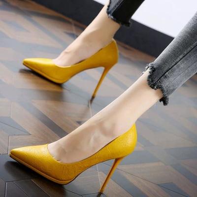 Pointed stiletto heel crocodile pattern women's stiletto heels g7572