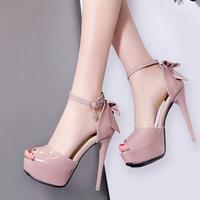Fashion Super Stiletto High-Heeled Peep-Toe Strap Platform Sandal - Thumbnail 1