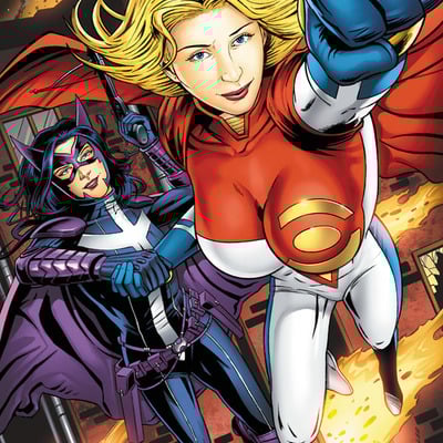 Power girl and huntress artist print