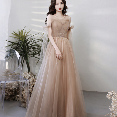Cute tulle long a line prom dress evening dress - Thumbnail 5