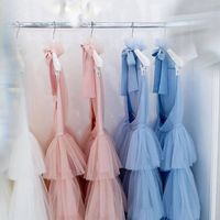 Cute A Line Halter Tiered Tulle Baby Blue Dresses, Party Dresses - Thumbnail 2