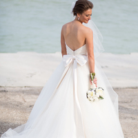 Stunning Sweetheart White Tulle Wedding Dresses with Bow - Thumbnail 1