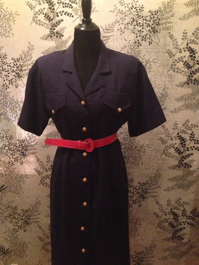 Sailor Dress W/ Red Belt 