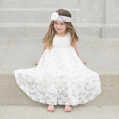 Gorgeous a-line lace spring flower girl dresses for wedding party