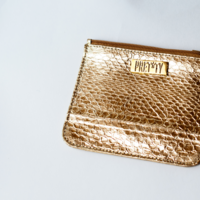 Signature PRET*TY gold-dyed snakeskin bag - Thumbnail 1