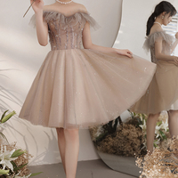 Cute tulle short A line prom dress party dress - Thumbnail 4