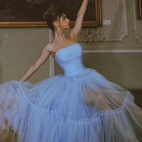 Beauty Strapless Blue Long Prom Party Dresses - Thumbnail 3