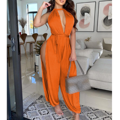 Sexy Split Sleeveless Vest Jumpsuit