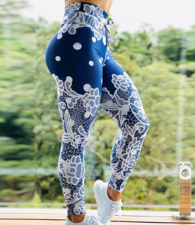 Design Blue Printed Pants
