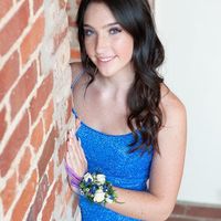 Beautiful Scoop Neck Blue Sequin Long Prom Evening Dresses with Side Slit - Thumbnail 3