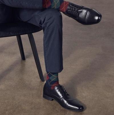 Black Handmade Cap Toe Leather Office Shoes