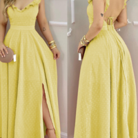 Sling Backless V-Neck Sleeveless Dress - Thumbnail 2