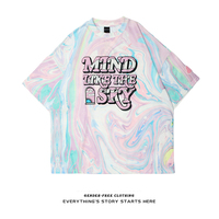 Harajuku gradient tie-dye short-sleeved T-shirt - Thumbnail 4