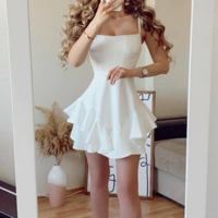 Sweet Sling White Sleeveless Dress - Thumbnail 1
