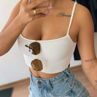 White Sexy Sling Shirt Tops - Thumbnail 2
