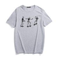Free Shipping-SKATEBOARDING SKELETON TEE - Thumbnail 3