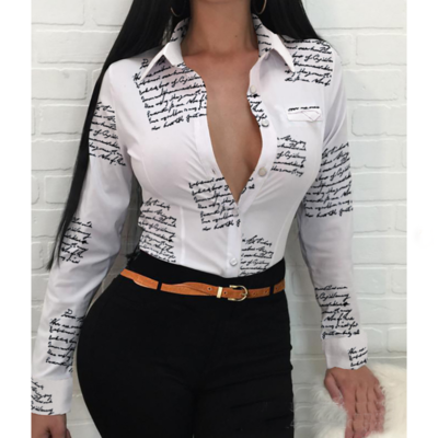 Long sleeve letter print shirt - Thumbnail 3