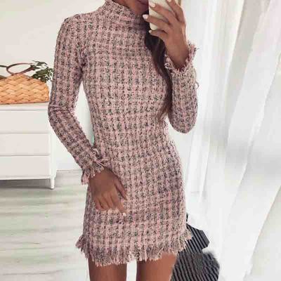 Pink long sleeve casual dress - Thumbnail 5