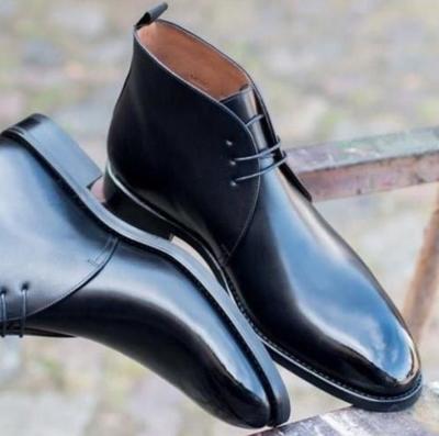 Classic Black Chukka Lace Up Leather Adult Boot