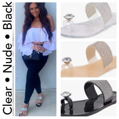 Rhinestone Sandals-TD