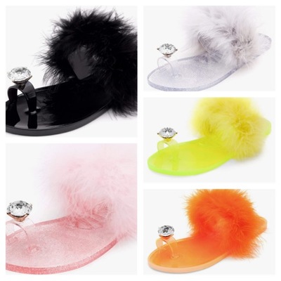 Faux fur sandals-td