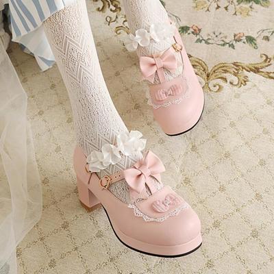 Soled platform shoes lace bow  - Thumbnail 4