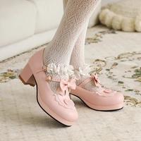 Soled platform shoes lace bow  - Thumbnail 1