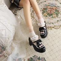 Soled platform shoes lace bow  - Thumbnail 6