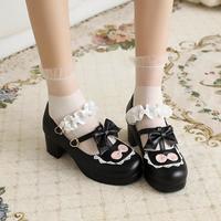 Soled platform shoes lace bow  - Thumbnail 7