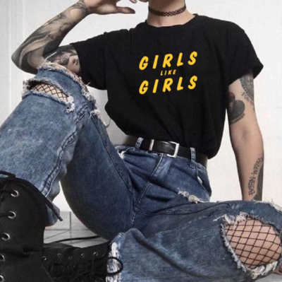 Free Shipping-"GIRL LIKES GIRL" TEE
