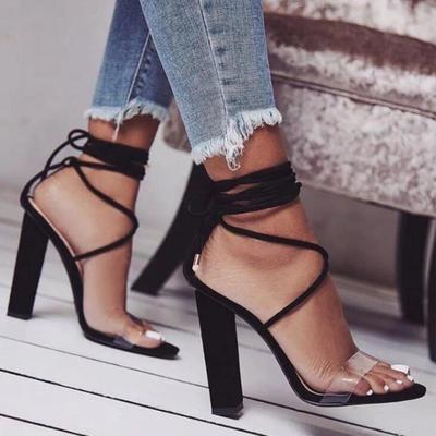 Strapped high heel roman snake sandals s-426