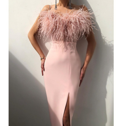 Solid Color Sexy Backless Slit High Waist Dress