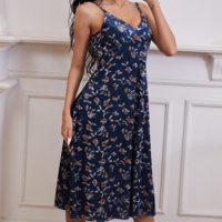 Temperament Sling Floral High Waist Dress - Thumbnail 3