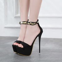 High platform 16cm super high heel sandals S-459 - Thumbnail 2