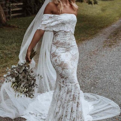 Strapless lace mermaid wedding dresses bridal gown - Thumbnail 4