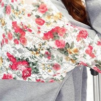 Sweet RAINBOWS 3D lace floral pullover sweater - Thumbnail 3