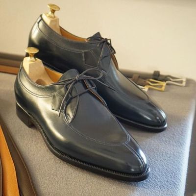 Gentelman luxury black leather handmade lace up split toe formal occasions shoes, office wear summer shoes