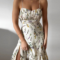 Sling Sexy Printed Slit High Waist Dress - Thumbnail 2