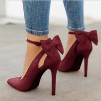 Women Cute Bowknot High Heels S-462 - Thumbnail 2