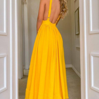 Solid Color Sexy Sleepless Backless Sling Dress - Thumbnail 2